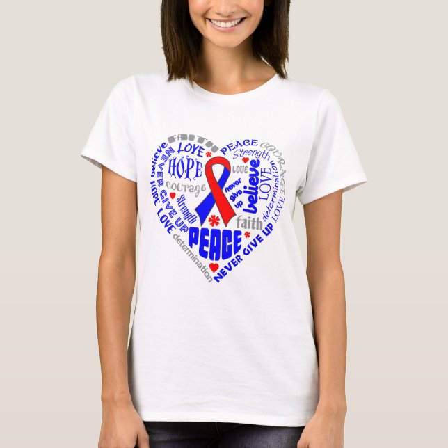 Camiseta Corazón congénito Defectos Concienciación Palabras (Anverso)
