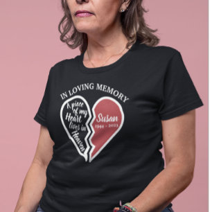 Camiseta Corazón conmemorativo personalizado en memoria de