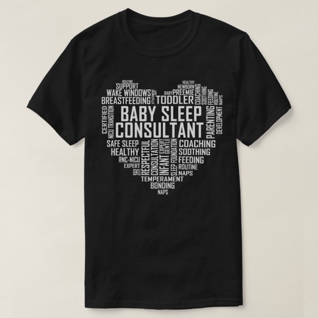 Camiseta Corazón Consultor del sueño del bebé (Diseño del anverso)