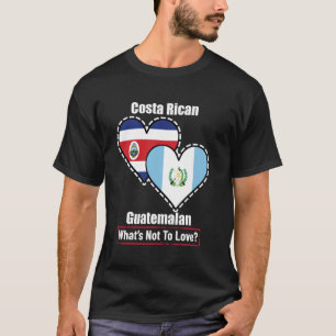 Camiseta Corazón Costarricense Guatemalteco Banderas Qué No
