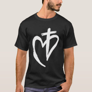 Camiseta Corazón Crucifijo Crucifijo Amor Religión Fe - Jes
