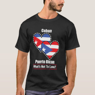 Camiseta Corazón Cubano Puertorriqueño Banderas Qué No Amar