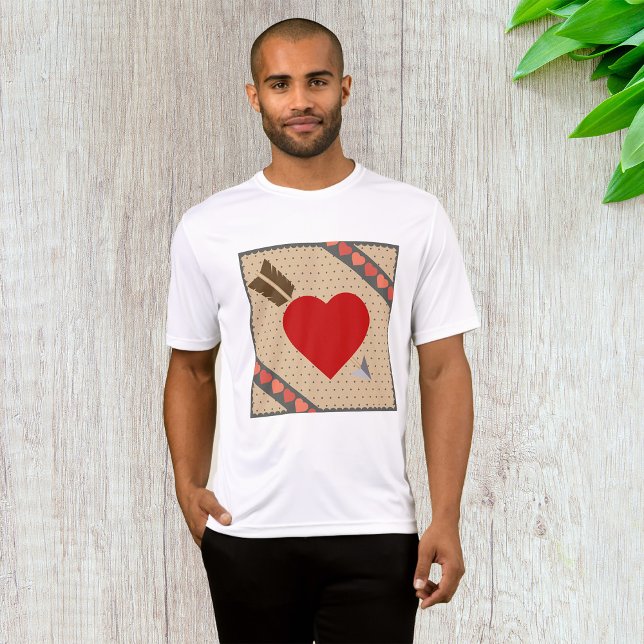 Camiseta Corazón Cupido con Flecha Romántico Patrón de San  (Subido por el creador)