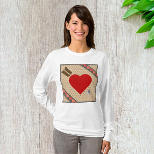 Camiseta Corazón Cupido con Flecha Romántico Patrón de San 