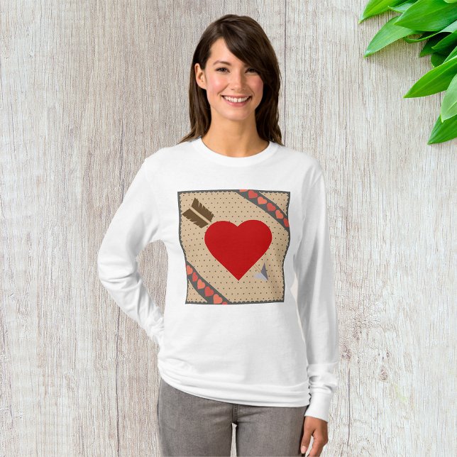 Camiseta Corazón Cupido con Flecha Romántico Patrón de San  (Subido por el creador)