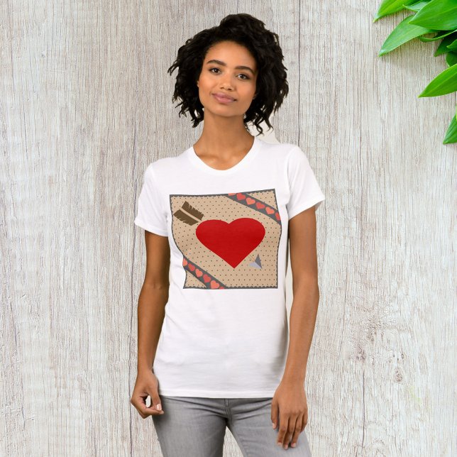 Camiseta Corazón Cupido con Flecha Romántico Patrón de San  (Subido por el creador)