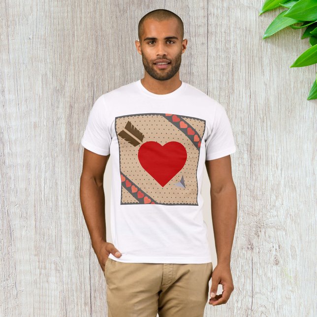 Camiseta Corazón Cupido con Flecha Romántico Patrón de San  (Subido por el creador)