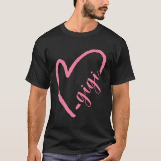 Camiseta Corazón cursivo lindo, abuela Gigi