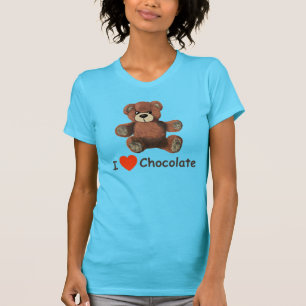 Camiseta Corazón Cute I (amor) Oso de peluche de chocolate