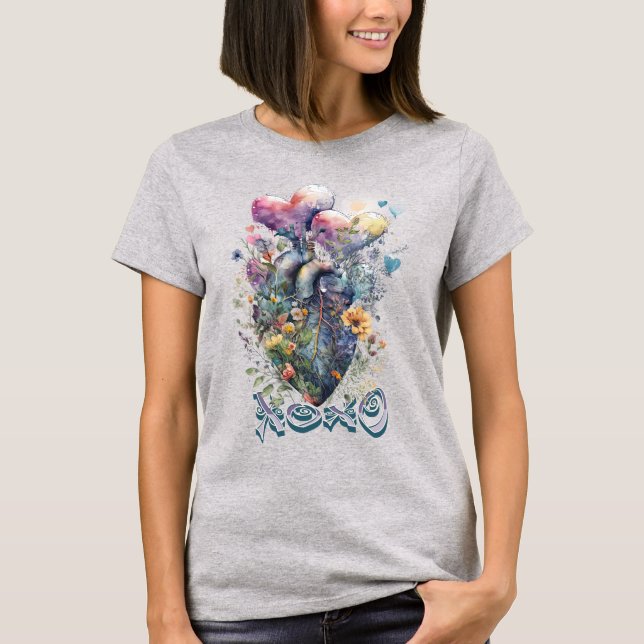 Camiseta Corazón de acuarela (Anverso)