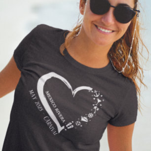 Camiseta Corazón de amante de crucero personalizado de emba