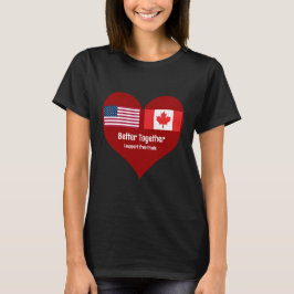 Camiseta Corazón de América y Canadá mejor juntos