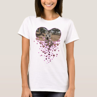 Camiseta corazón de amor canguro