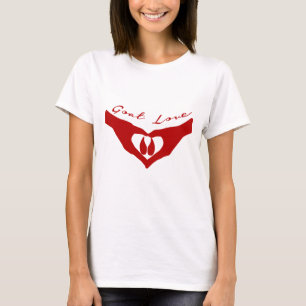 Camiseta Corazón de amor de cabra Manos sosteniendo el pedo