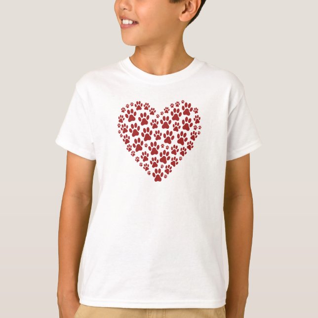 Camiseta Corazón De Amor De Garra De Niños (Anverso)