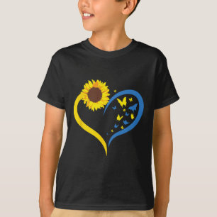Camiseta Corazón de amor de girasol de mujeres me apoyo con