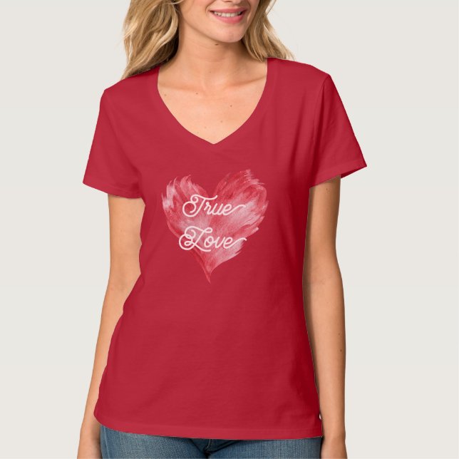 Camiseta Corazón de amor de llama roja (Anverso)