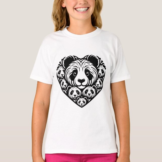 Camiseta Corazón de amor de Panda (Anverso)