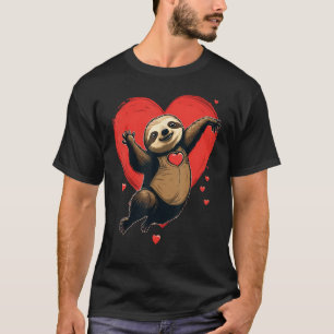Camiseta Corazón de amor de perezoso para el día de San Val