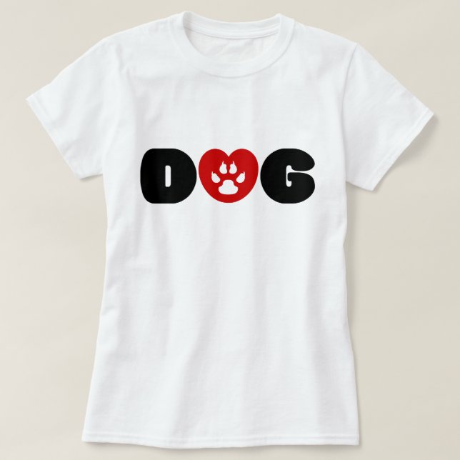 Camiseta Corazón de amor de perro (Diseño del anverso)
