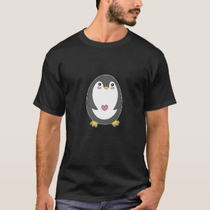 Camiseta corazón de amor de pingüino lindo mar nadar