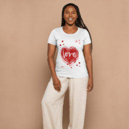 Camiseta Corazón de amor en día de San Valentín rojo