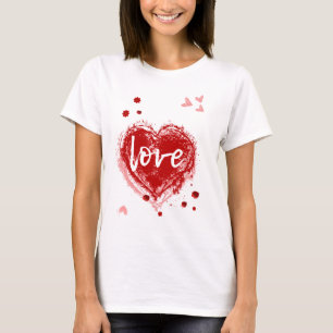 Camiseta Corazón de amor en El día de San Valentín rojo