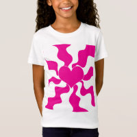 Corazón de amor en magenta y blanco