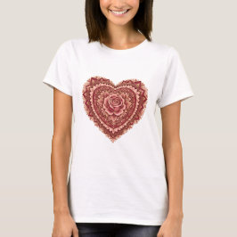 Camiseta Corazón de Amor Mandala de Rosa