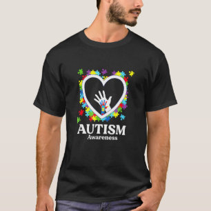 Camiseta Corazón de Amor Mano Pieza de Rompecabezas Concien