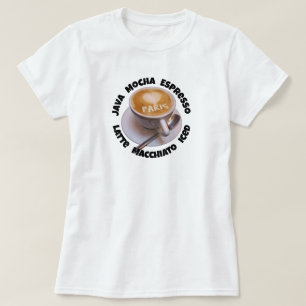 Camiseta Corazón de Amor París Cappuccino Taza de 