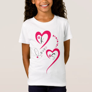 Camiseta Corazón de Amor Rosa Mínimo