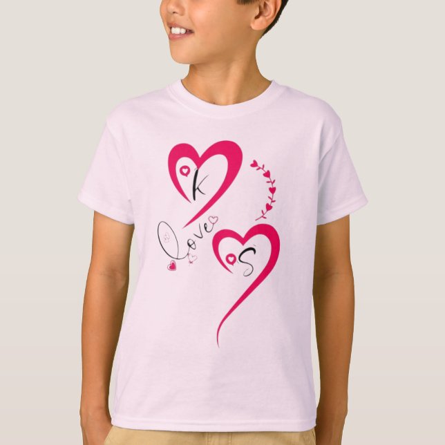 Camiseta Corazón de Amor Rosa Mínimo (Anverso)