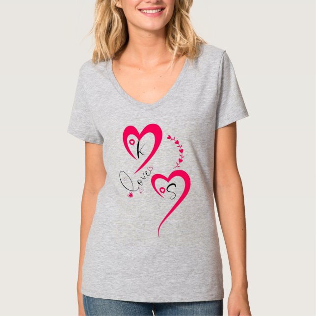Camiseta Corazón de Amor Rosa Mínimo (Anverso)