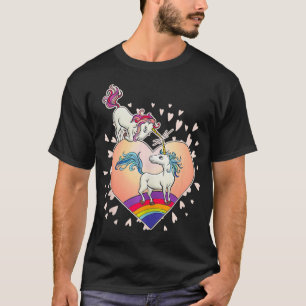 Camiseta Corazón de amor unicornio El día de San Valentín a