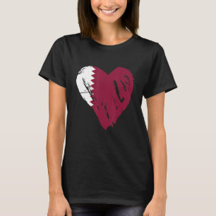 Camiseta Corazón de amor vintage retro bandera de Qatar
