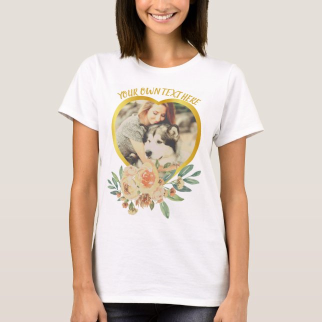 Camiseta Corazón de amor y flores (Anverso)