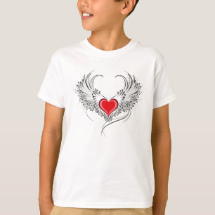 Camiseta Corazón de Ángel Rojo con alas