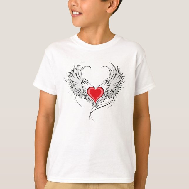Camiseta Corazón de Ángel Rojo con alas (Anverso)