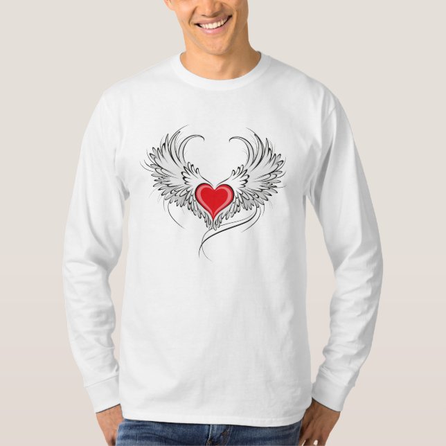 Camiseta Corazón de Ángel Rojo con alas (Anverso)