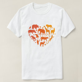 Camiseta Corazón de animales, regalo para los amantes de lo