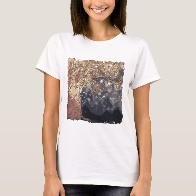 Camiseta Corazón de árbol de fantasía (Anverso)
