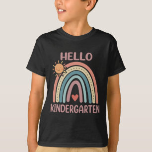 Camiseta Corazón de arcoíris boho para maestras mujeres hol