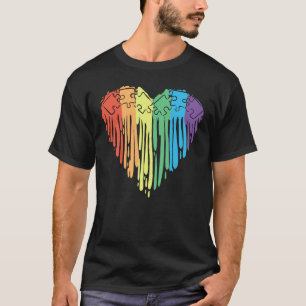 Camiseta Corazón de Arcoíris de Autismo