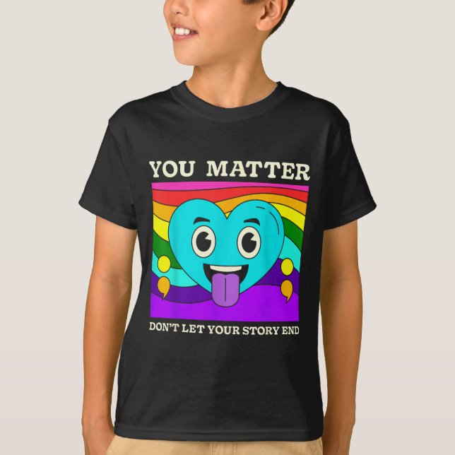 Camiseta Corazón de arcoíris de concientización sobre preve (Anverso)