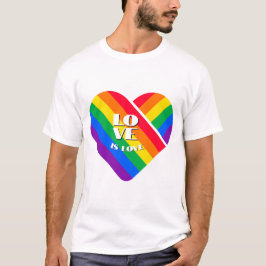 Camiseta Corazón de Arcoíris de Orgullo Botón