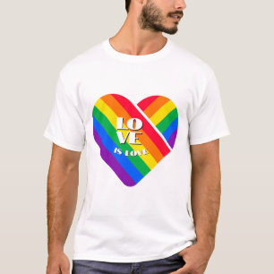 Camiseta Corazón de Arcoíris de Orgullo Botón