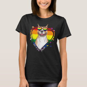 Camiseta Corazón de arcoiris de Pitbull orgullo gay orgullo