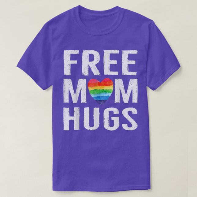 Camiseta Corazón de arcoiris Mes de orgullo LGBT Mamá libre (Diseño del anverso)