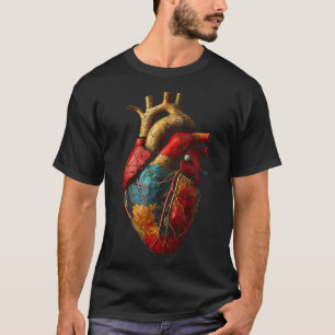 Camiseta Corazón de arte gráfico anatómico Corazón de camis